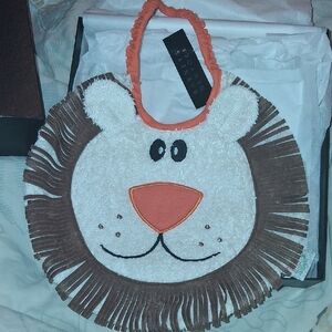 Zigi Zago Barneys New York Lion Bib with Orange and Brown Accents